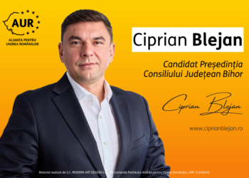 Ciprian Blejan, candidatul AUR la Preşedinţia Consiliului Judeţean Bihor: Avem un judeţ de AUR cu oameni de AUR