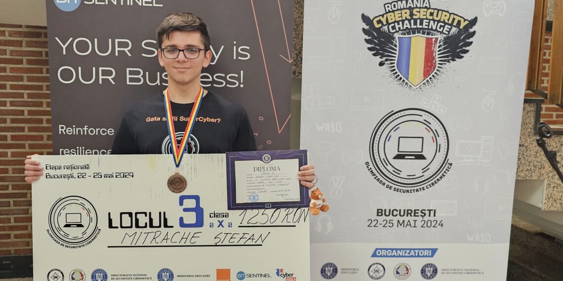 Gojdistul Ștefan Mitrache printre cei mai buni din țară la Securitate Cibernetică, la 16 ani. Calificare în lotul național lărgit