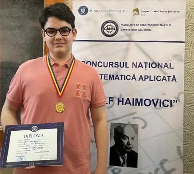 Orădeanul de 15 ani, medaliat cu aur de Societatea Științifică de Matematică din România