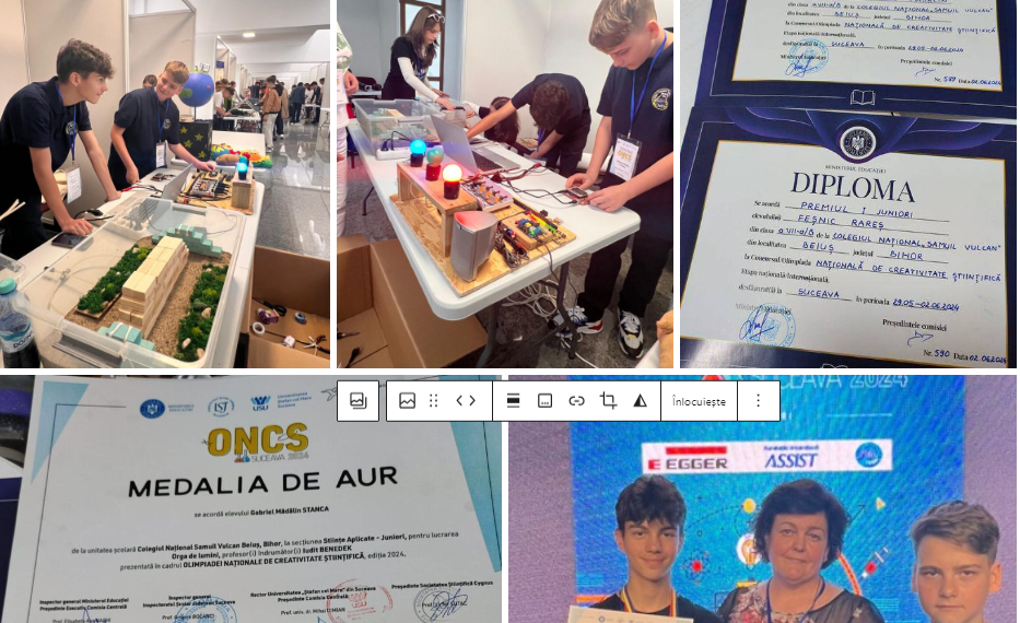 CNSV Beiuș are echipă de aur după faza națională a Olimpiadei de Creativitate Științifică