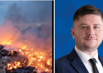 Tânărul primar de Tinca, Vlad Popa își intră în rol. Azi noapte a chemat poliția, pompierii și garda de mediu, după ce un morman de gunoaie ardea în spatele pieței