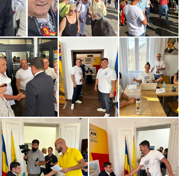 GALERIE. 300 de bihoreni au semnat ieri contractul cu George Simion. Fostul primar al Șteiului, Ioan Lucaciu, printre ei