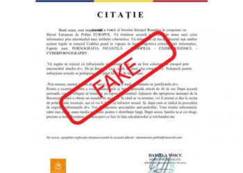 Nouă metodă de înșelăciune: transmitere de citaţii false în care oamenii sunt acuzați de pedofilie