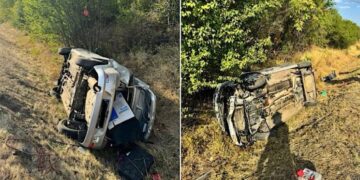 Accident spectaculos în zona Lugașu de Jos