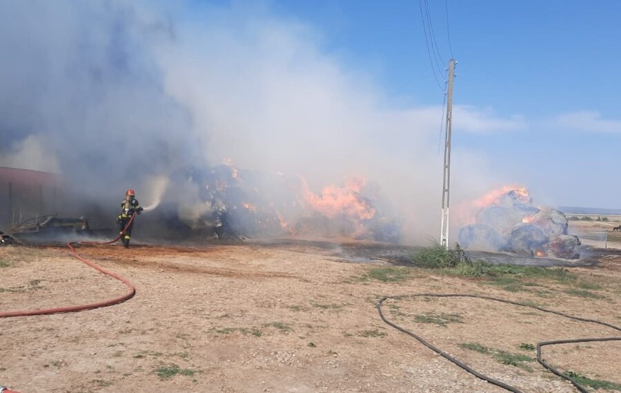 Incendiu la o fermă de 500 de măgari și măgărițe din  Cetariu.7 ore au încercat pompierii să stingă focul
