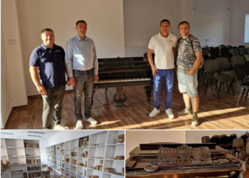 Centrul Cultural Țețchea dotat cu peste 700 de cărți şi un pian prin donația Kiwanis Men’s Club – Oradea – Varadinum
