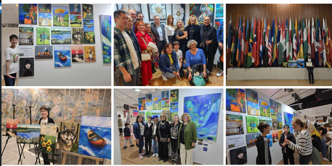 GALERIE. Copil-fenomen. La 11 ani, Dragoș Dobocan, expune la sediul UNESCO Paris. E elev la Scoala Dacia Oradea