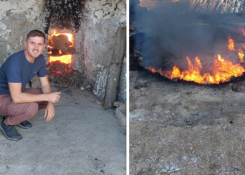 În Izbuc, varnita se mai aprinde doar o data pe an. Baciu Aurel aprinde varnita de la 16 ani