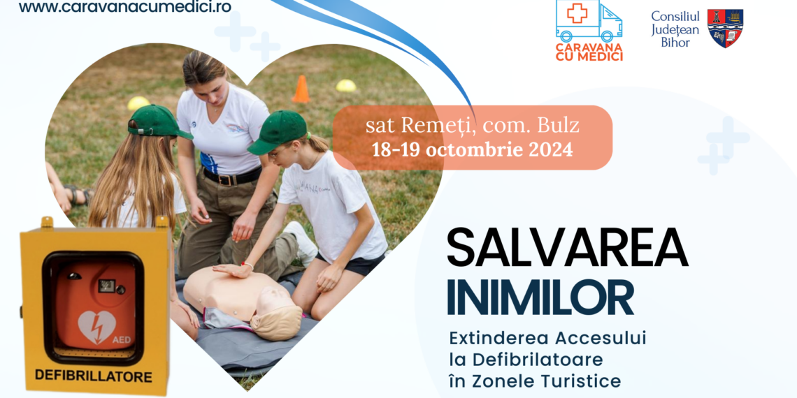 Asociația Caravana cu Medici Bihor lansează proiectul „Salvarea Inimilor: extinderea accesului la defibrilatoare în zonele turistice” în localitatea Remeți