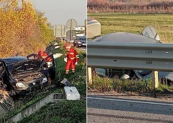 Trei persoane transportate la spital pentru îngrijiri medicale după un accident grav la Grădinari