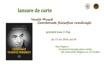 După 50 de ani la catedra, Vasile Musca da „Coordonatele filosofice românești” la Oradea