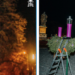 S-a aprins prima lumina pe coroana de Advent ridicată în fața Catedralei Romano-Catolice din Oradea