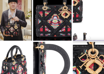 Geanta realizată de bihoreanul Mircea Cantor, model Lady Dior, licitata de Artmark.Pret de pornire 18.000 euro