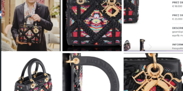 Geanta realizată de bihoreanul Mircea Cantor, model Lady Dior, licitata de Artmark.Pret de pornire 18.000 euro