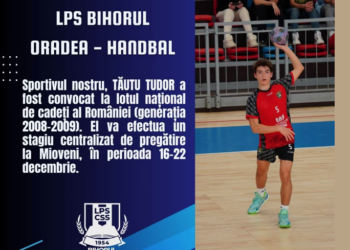 Tudor Tăutu, fiul antrenorului orădean George Tăutu, convocat  la lotul național de cadeți a Romaniei