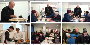 Episcopul Bercea, prânz la cantina socială, alături de cei în nevoi. Serviți de PS Virgil