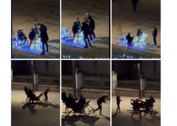 Amenzi de peste 11 mii lei pentru tinerii care în Noaptea ce Ajun mimau sexul și au urinat langa steagul național din Târgul de Crăciun Beius