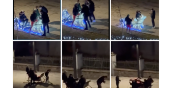 Amenzi de peste 11 mii lei pentru tinerii care în Noaptea ce Ajun mimau sexul și au urinat langa steagul național din Târgul de Crăciun Beius