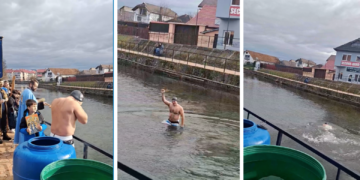 Sergiu, beiuseanul care va fi binecuvântat tot anul după ce a adus Crucea Bobotezei din Valea Nimaiestilor