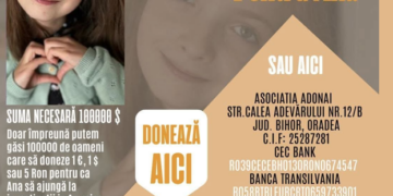 100.000 de dolari pentru Ana, o fetiță de 9 ani din Oradea care trebuie sa facă a 6-a operație pe cord, în Boston