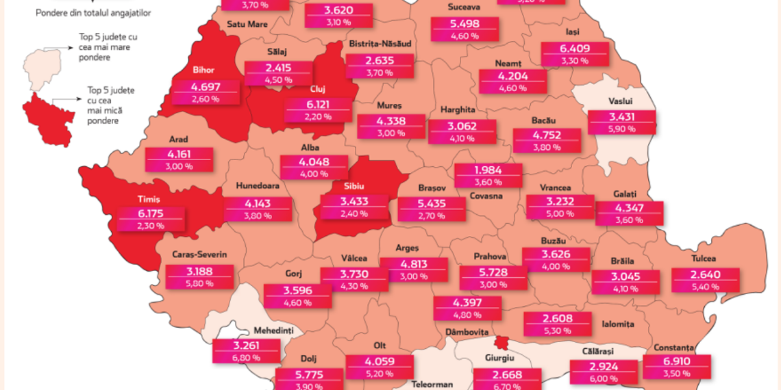 Bihorul are 4.697 angajați în administrația publica. Cum ne plasam în topul național