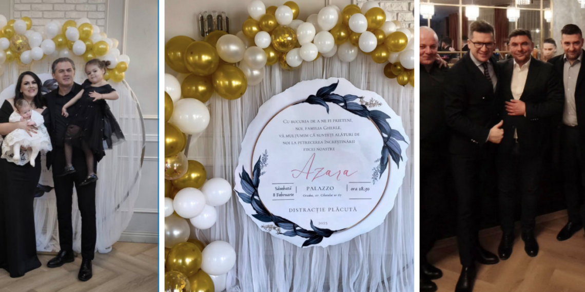Petrecere în familia AUR Bihor. Candidatul la Senat, Raul Gherle și-a botezat fetița