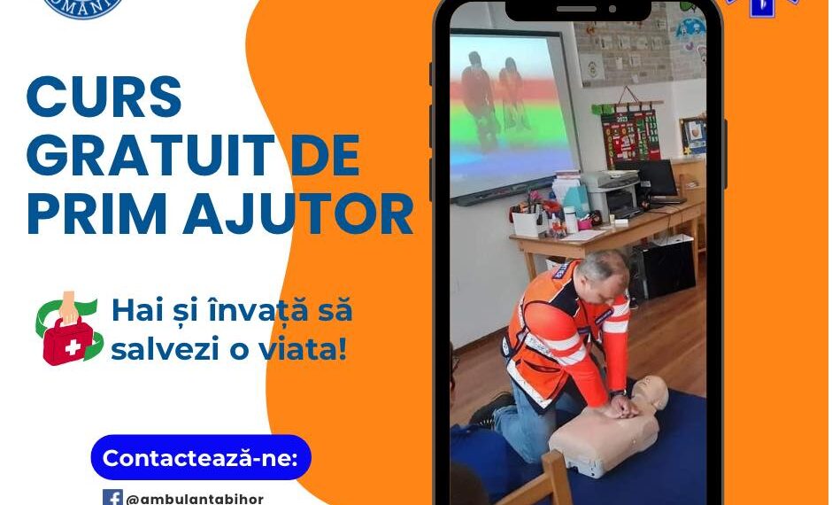 Curs gratuit de prim ajutor organizat de SAJ Bihor: „Învață să salvezi vieți!”