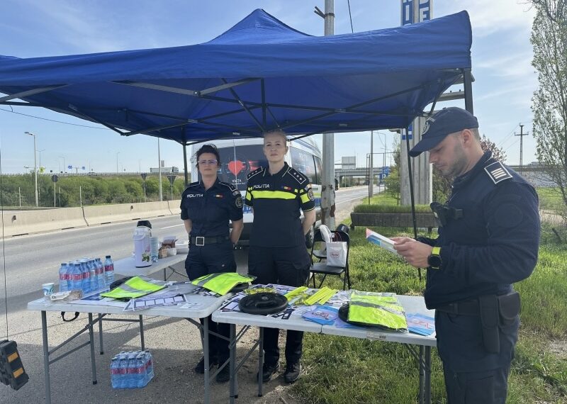 Pauză de cafea și siguranță: Polițiștii din Bihor, alături de șoferii care revin acasă de Paști