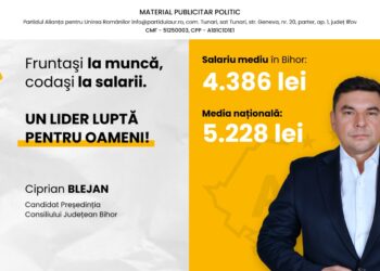 Ciprian Blejan, candidat AUR la preşedenţia CJ Bihor: „Bihorenii muncesc pe brânci. Ajunge cu salariile de subzistenţă”