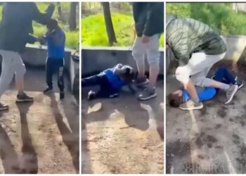Scene de coșmar: un copil umilit și lovit de un adolescent, în aplauzele celor din jur