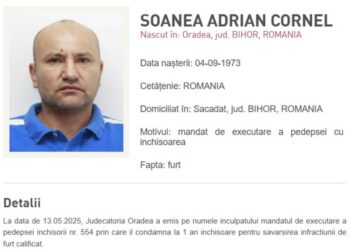 Condamnat pentru furt calificat, un bihorean de 51 de ani este căutat la nivel nțional