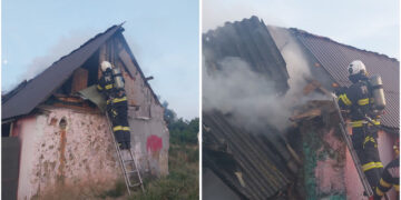 Locuință în flăcări, salvată în ultima clipă de pompieri