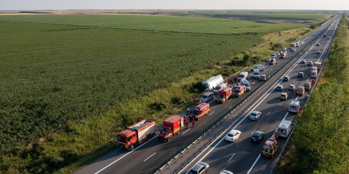Accident tragic pe A2: Un autocar cu sportivi din Oradea s-a răsturnat, un tânăr antrenor a murit