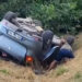 Accident grav la ieșire din Marghita: o mașină s-a răsturnat în șanț