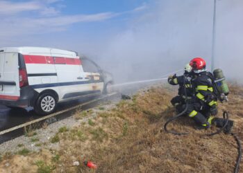 Autoutilitară în flăcări pe Centura Nojorid. Pompierii au intervenit prompt