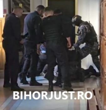 Incident violent la Curtea de Apel Cluj. Un deținut a fost evacuat cu forța din sala de judecată. Exemplară stăpânirea de sine a completului