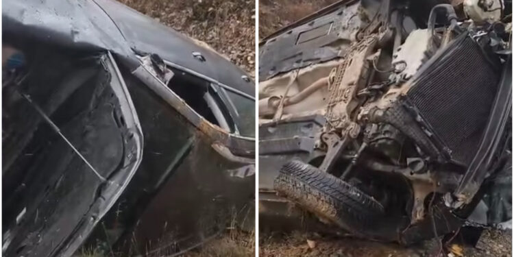 Accident în Bihor, lângă Săucani: Un autoturism a ajuns în șanț