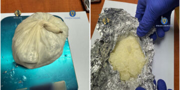 Flagrant de șoc: 155 de grame de „cristal”, găsite la un bărbat de 46 de ani