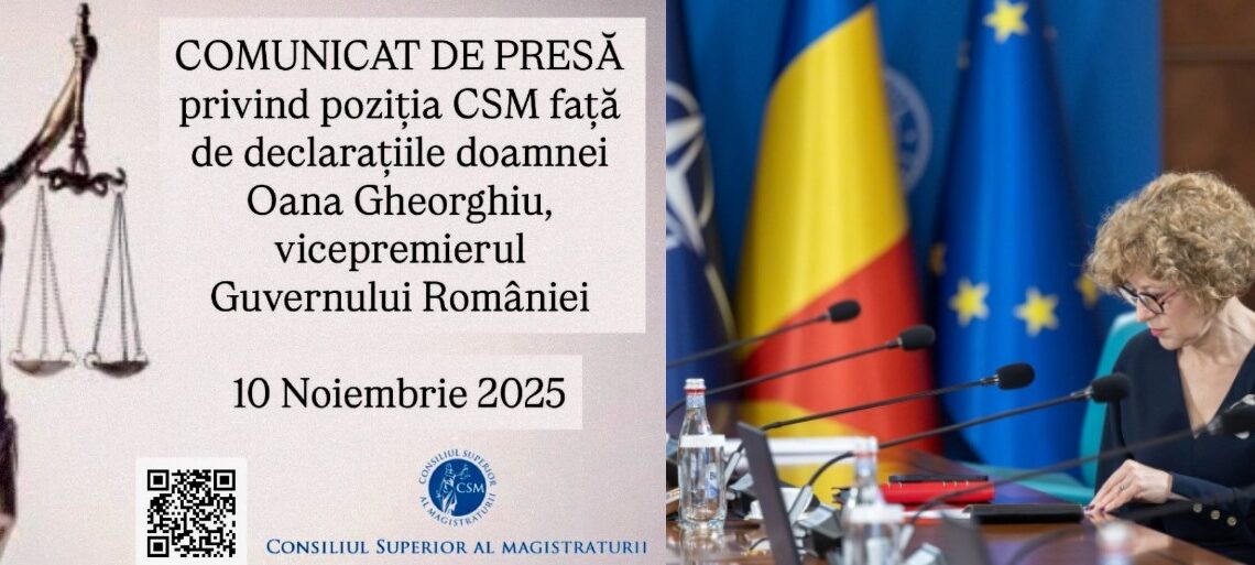 CSM sesizează Parchetul General împotriva vicepremierului Oana Gheorghiu: acuzații de incitare la violență, ură sau discriminare în urma atacului public la adresa magistraților