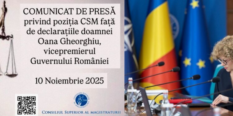 CSM sesizează Parchetul General împotriva vicepremierului Oana Gheorghiu: acuzații de incitare la violență, ură sau discriminare în urma atacului public la adresa magistraților