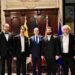 Excelența Sa George Gabriel Bologan, Ambasadorul României la Vatican împreună cu cvartetul de coarde al Filarmonicii de Stat Oradea : concert maestrul Nagy Kálmán, Kurucz Tibor, Ioan Chiș și Victor Sandu
