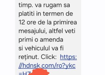 Atenție! SMS-urile despre „rovinietă neplătită” sunt tentative de fraudă
